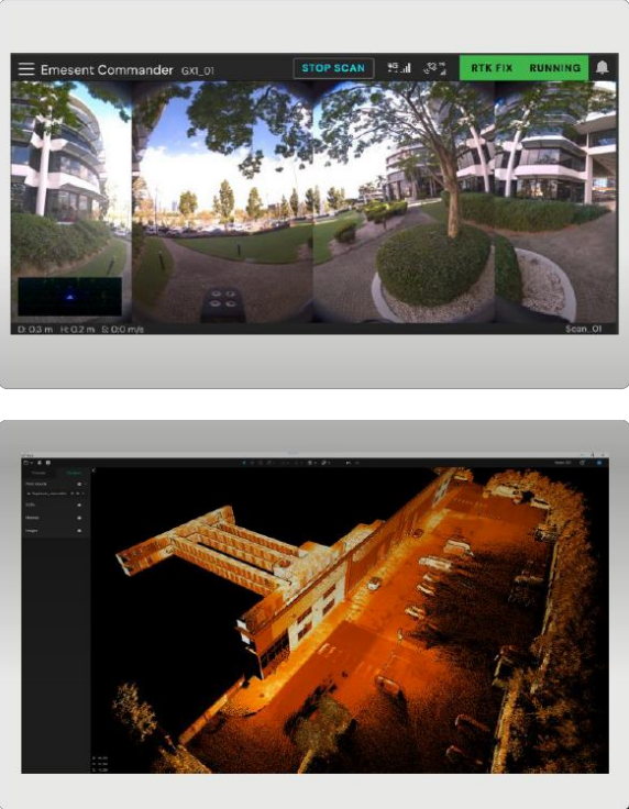 Emesent GX1 RTK SLAM scanner softwares